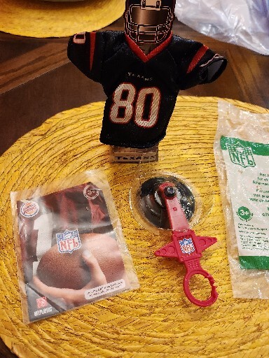 NFL Burger King Mini Jersey #80 Houston Texans W/ Suction Cup Hanger Stand