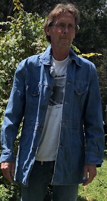 Vintage 1970s Orange Tab Levi's Denim Safari Chore Coat Sz L | eBay