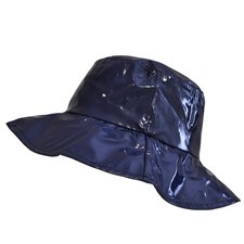Wide-Brimmed Vinyl Rain Hat 05-Blue/L