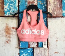 Women's Adidas Compression Sports Bra Racer Back LARGE Glory Pink NEW