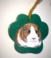Guinea Pig  Custom Painted Christmas Ornament Decoration