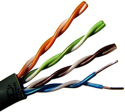 150Ft Black Cat5E Direct Burial Cable - Moisture & Soil Resistant, No RJ45 Fitti