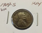 1909-S VF Lincoln Wheat Cent Key Date