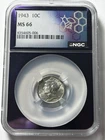 1943-P NGC MS 66 Mercury Silver Dime 10c