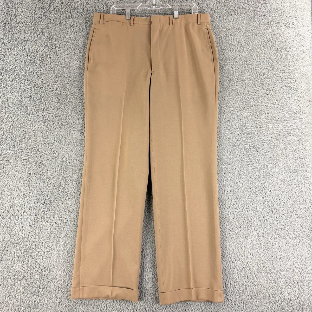 Vintage BROOKS BROTHERS - Pantalon marron foncé en flanelle