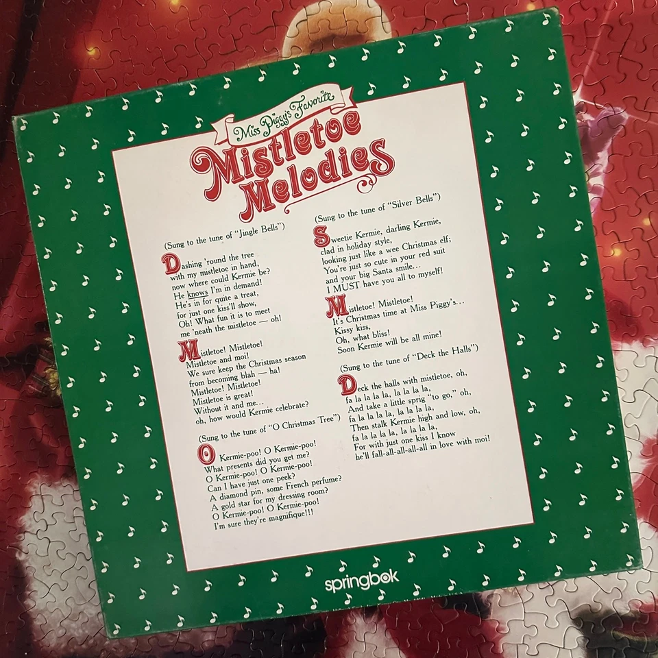 Springbok Feliz Muérdago Tiempo Navidad Puzzle Miss Piggy Kermit Completo 1981 Foto 2 de 4