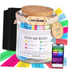 Bible Verse Jar   100 Inspirational Scripture Cards in a Rustic Glass Jar