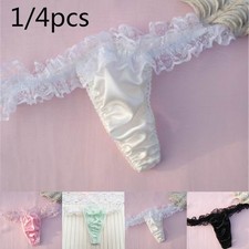 Underwear Ladies Lingerie Thongs Underpants 1/4Pcs Bikini Emulation Silk