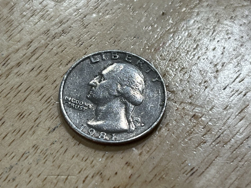 1981 quarter filled P mint mark, filled A, and “In Cod We Trust” Error Coin - Image 3 of 4