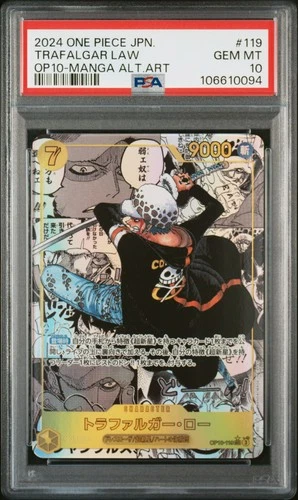 One Piece Trafalgar Law OP10-119 Manga Alternate Art Japanese PSA 10