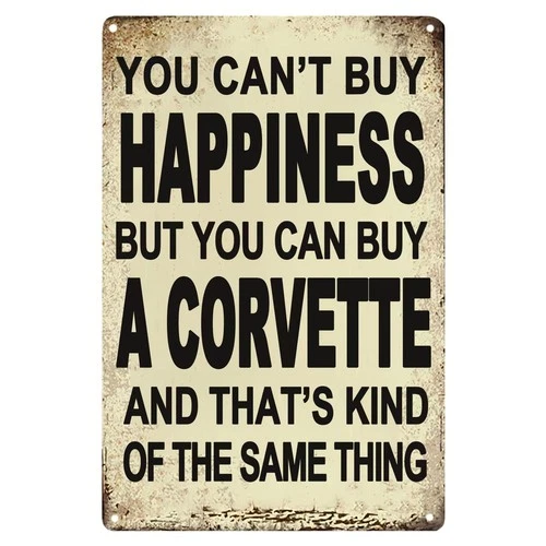 Corvette Gifts For Men, Vintage Garage Tin Signs Funny Metal Sign Car Wall Ar...