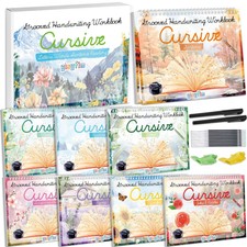 8 Pack Grooved Cursive Handwriting Workbook L...