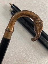 Vintage Brass Elephant Handle Wooden Walking Stick Antique Style Cane 36" Gift