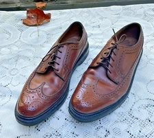 Florsheim Imperial Men's Dress Shoe ~ Size 7.5D ~ Longwing 5-Nail V-Cleat Derby