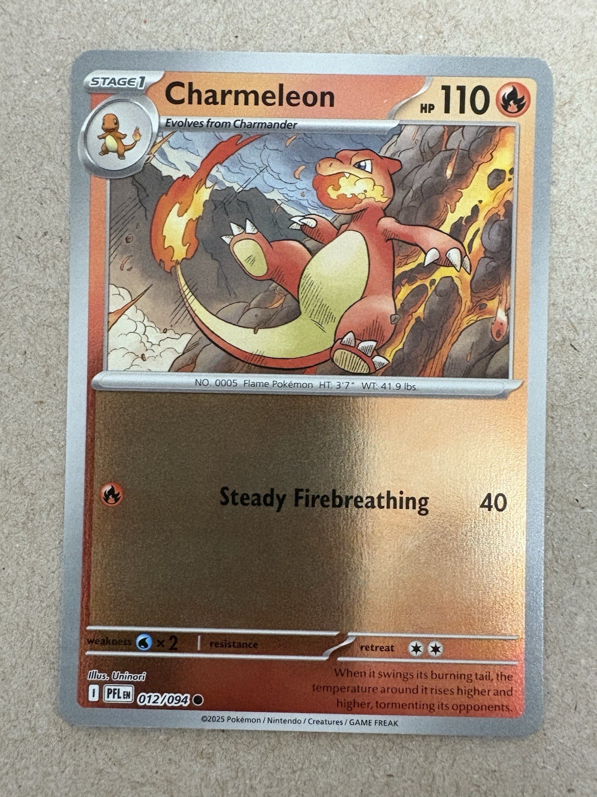 Pokemon - Phantasmal Flames - Charmeleon 012/094 - Reverse Holo NM