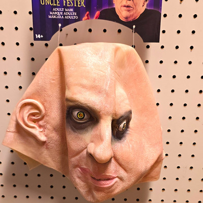 Uncle Fester Adult Unisex Full Face Overhead Latex Mask - Halloween Beige