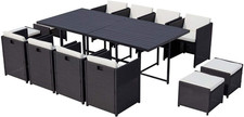 | Salon De Jardin Sunset 12 Personnes En Résine Tressée Et Aluminium Noir | 1 Ta