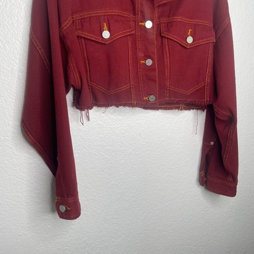 BDG Urban Outfitters Damen rote Jacke Größe Small Denim Langarm Knopfleiste - Bild 6 von 13