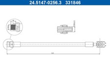 BREMSSCHLAUCH FÜR SKODA OCTAVIA II COMBI (1Z5) - ATE 24.5147-0256.3