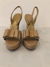 Slingback Heels with Bow - Elegant Beige