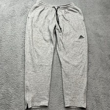 Adidas Sweatpants Womens XL Joggers Gray Fleece Zip Legs Drawstring Streetwear