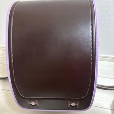 Randoseru Dark Brown Purple Backpack Ribbon Embroidery Side Pocket Classic