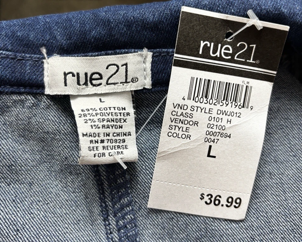 Mono Mameluco Rue 21 Largo Completo Denim 1/2 Cremallera Manga Corta - Para Mujer Grande Foto 3 de 3