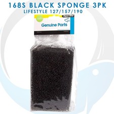 Aqua One Black Sponge 168s - 3 Pack - LifeStyle 127/157/190 - Filter Sponges
