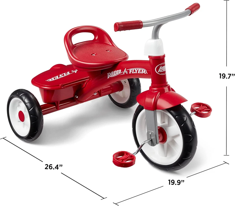 Radio Flyer Triciclo Rojo Rider para Edades 2.5-5, Bicicleta de Tres Ruedas para Niños Pequeños, Tricy para Niños Foto 2 de 4