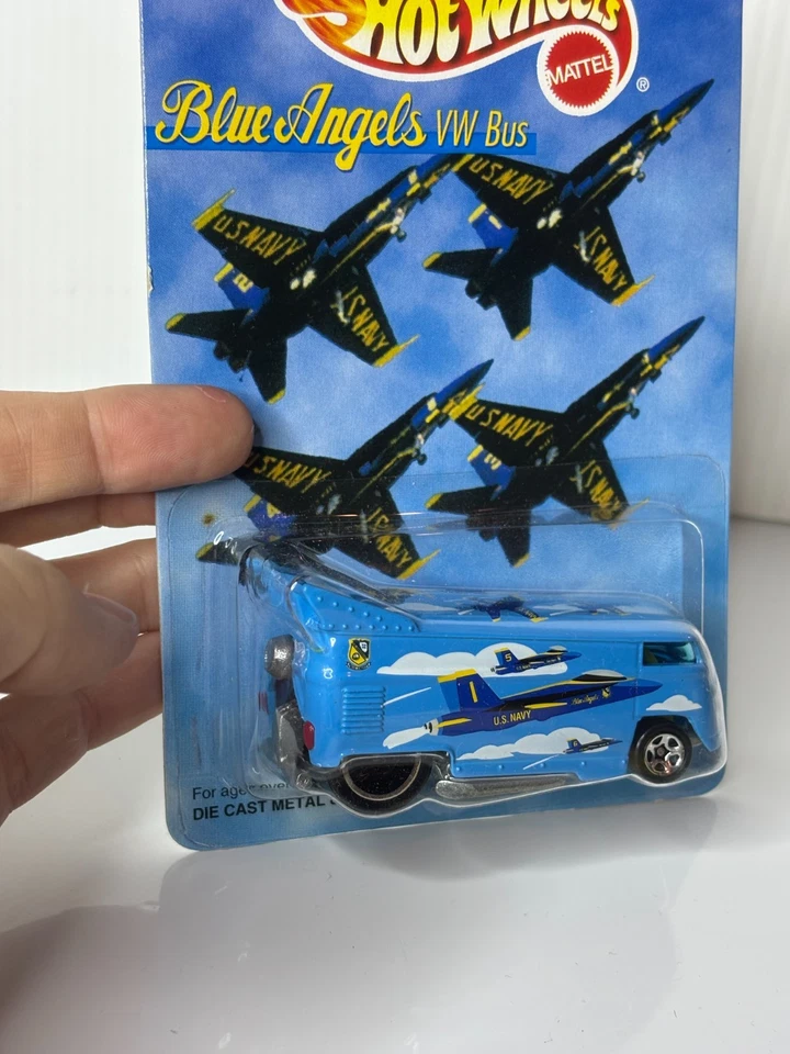 90s Hot Wheels Limited Edition (1997) Blue Angels VW Bus Toy w/ Protector Case - Image 3 of 4