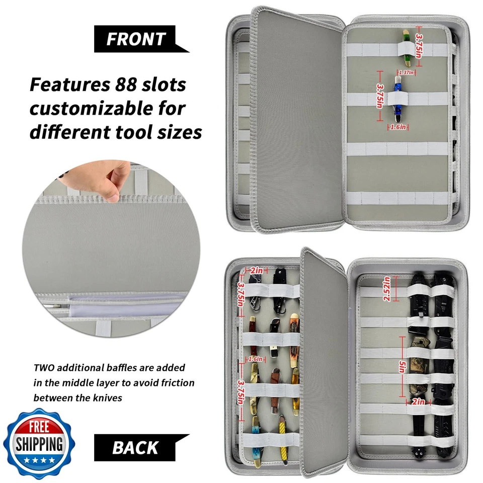 Vitrina GWCASE para 66+ cuchillos de bolsillo. Soporte Plegable, Mantequilla Foto 4 de 4