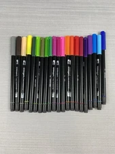 KINGART Dual-Tip Brush Pen Art Markers, Set of 21 Unique Colors