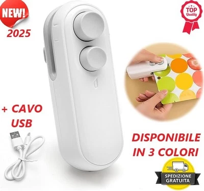 Mini Sigillatrice Portatile 2 in 1 Sigillatrice Per Alimenti Ricaricabile usb