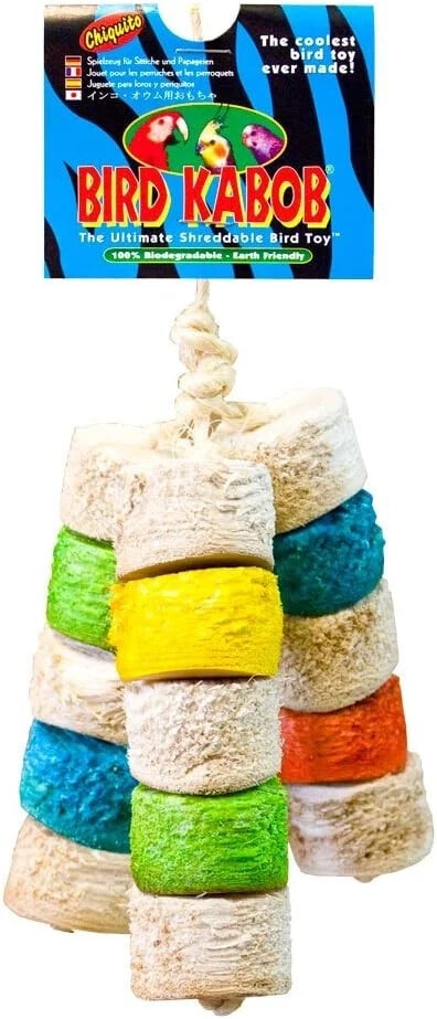 CHIQUITO BIRD KABOB SHREDDABLE PARROT PLAYTIME TOY HOOKBILLS PARAKEETS MACAWS