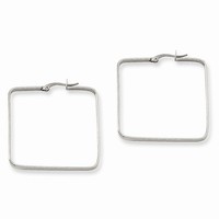 Stainless Steel 38mm Square Hoop Earrings (1.1in Long) on sale Stainless Steel 38mm Square Hoop Earrings (1.1in Long) on sale