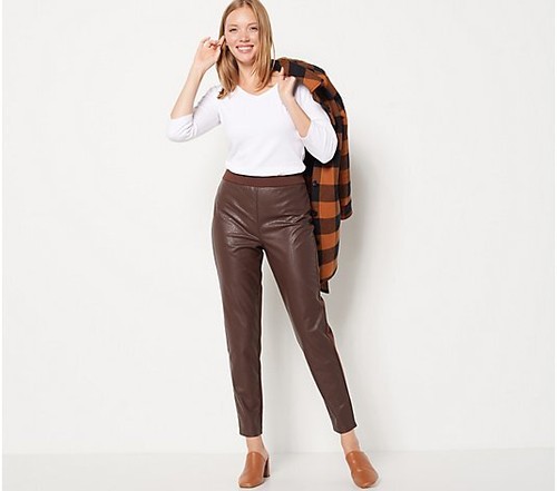 Du Jour Faux Leather Ankle Pant Black Or Brown Choice  A385014 - Bild 8 von 11
