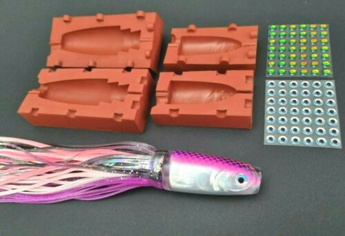Two Mold Kit for Large Trolling Lures for Tuna, Marlin, Mahi Mahi - Afbeelding 1 van 12