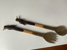 Penguin Wooden Spoon and Fork Serving Set