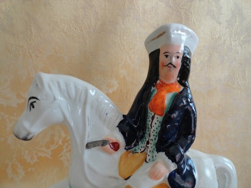 Pair Antique Staffordshire England Dick Turpin & Tom King Equestrian Figurines - Picture 13 of 21