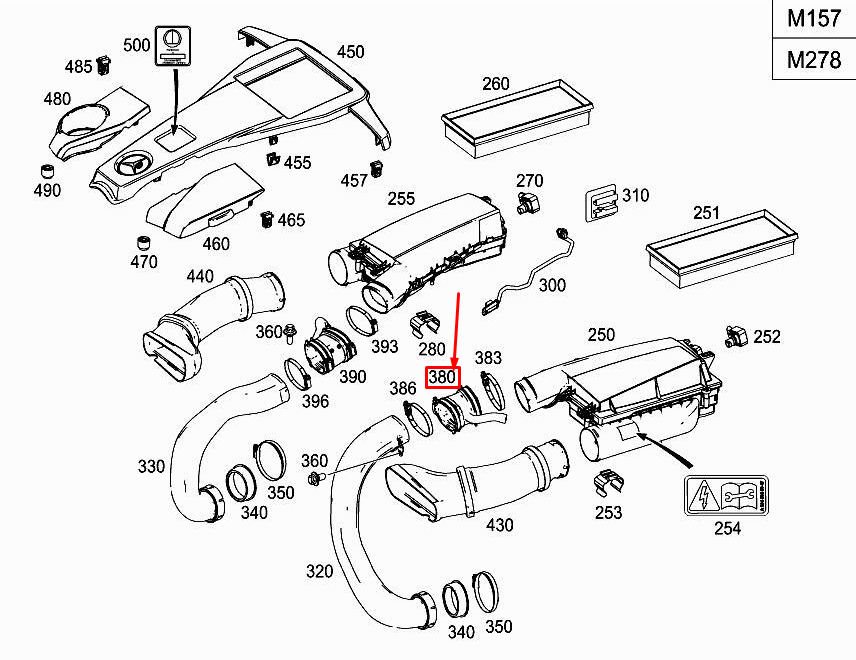 MERCEDES-BENZ GLE W166 Linker Motor-Luftansaugrohr-Manschette A2780940891