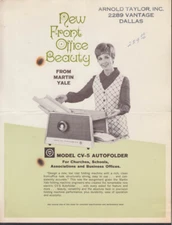 Martin Yale Business Machines Model CV-5 Autofolder sell sheet 1970