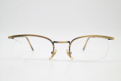 Vintage Brille AUGUSTO VALENTINI CLEO Messing Halbrand Brillengestell eyeglasses