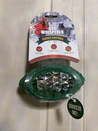 Dog Whisperer ~ Bouncy Football Ball - Squeaky Dog Toy 5” - Picture 4 of 7