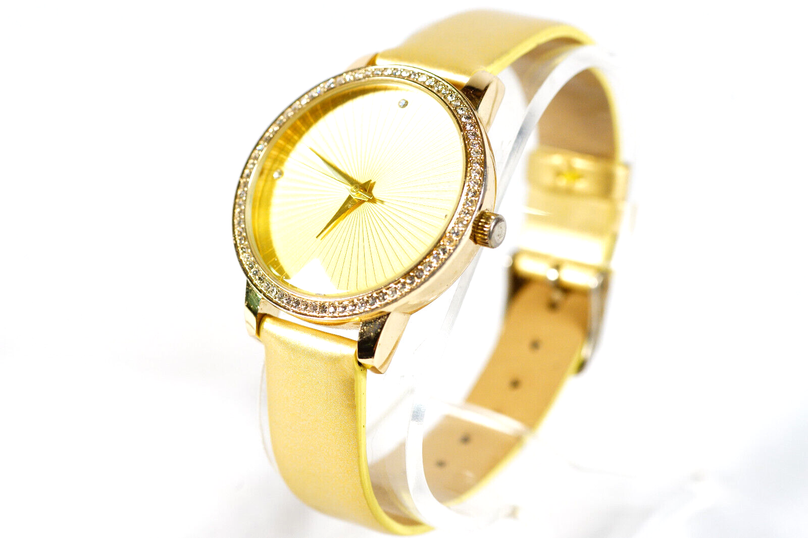 CROTON MANHATTEN Watch Gold Tone Rhinestone Quartz Croton Wristwatch