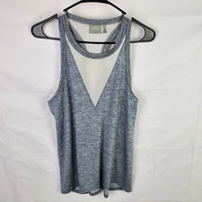 Athleta Shirt Women's M Gray Utopia Mesh Tank Top Racerback Active Gym 349168