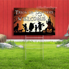 Halloween Yard Sign, Trick or Treat Lawn Sign, Halloween Lawn Sign, Spooky Seaso