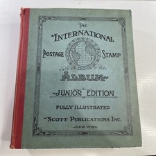 Scott International Junior Postage Stamp Album 1921 W/ Stamps Collection Vintage