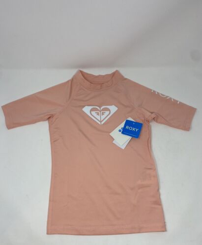 Roxy Girls' Whole Hearted Short Sleeve Rashguard Size 6 New - Picture 2 of 4