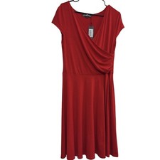 Womens Oxiuly Fashion V-Neck Knit Wrap Dress, XL - NWT