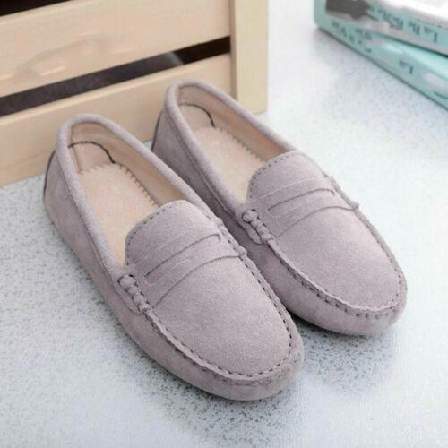 Damen Slipper Halbschuhe Mokassins Lederpumps auf Wildleder Damenschuhe flach Fahren - Bild 17 von 30